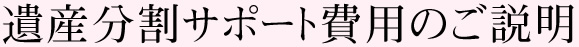 遺産分割サポート費用のご説明